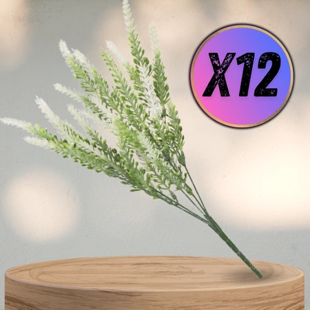 Flori artificiale albe 12 buchet decorativ lavandă