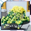 Atarnat flori artificiale galbene iedera cataratoare decorativ 1buc pentru balcon