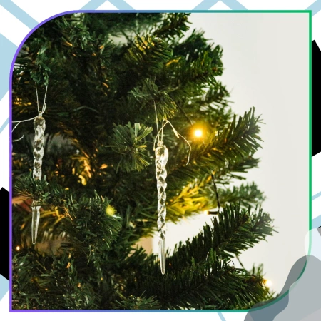 Pandantiv de Crăciun Icicles, 12 globuri decorative 13 cm