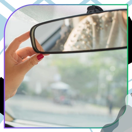 Oglindă retrovizoare universală pentru interior, cu ventuză