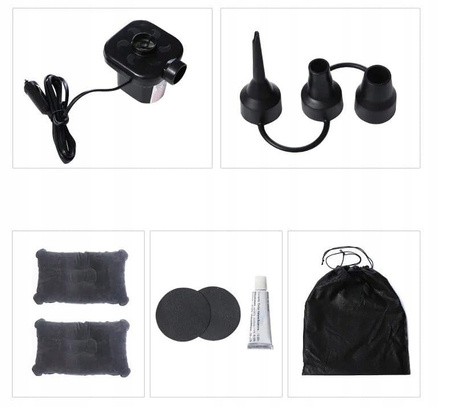 Saltea auto XXL, dublu bej cu pompa, camping