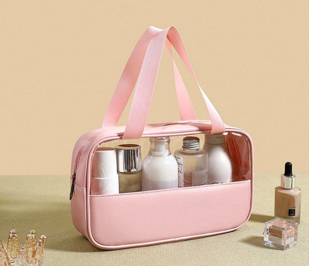 Geantă mare, impermeabilă, transparentă pentru cosmetice de călătorie