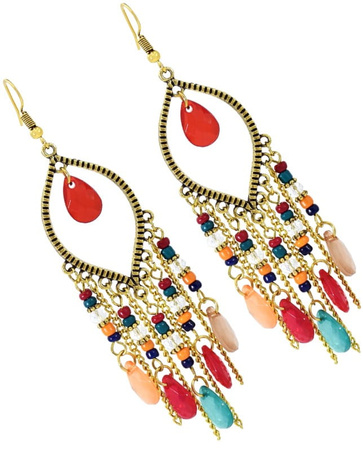 Cercei etnici Boho dama, retro oriental lung