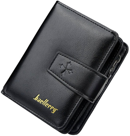 Portofel barbatesc elegant din piele cu inchizator, negru