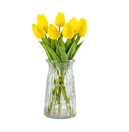 Buchet de lalele artificiale din 10 flori decorative galbene