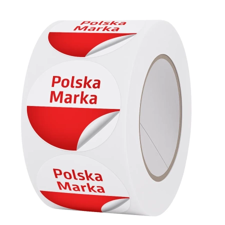Autocolante pe rola de 500 buc. Marca poloneză pentru produse ambalate