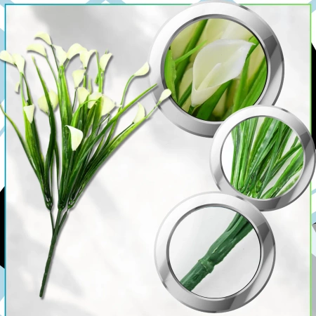 Flori artificiale crini albi decor buchet calla 5buc