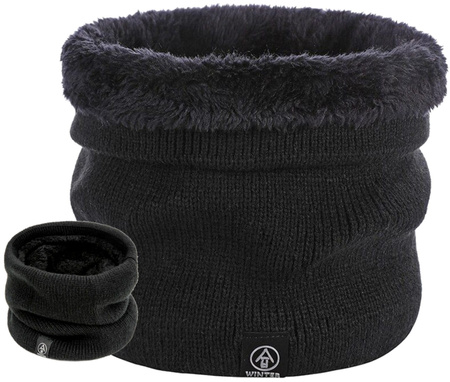 Eșarfă de iarnă izolată, neagră