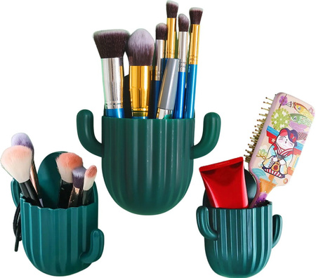 Organizator Recipient de baie pentru perii sau accesorii, verde