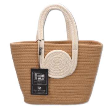 Geantă de umăr din paie pentru plajă de vară BAD&BAGS mic