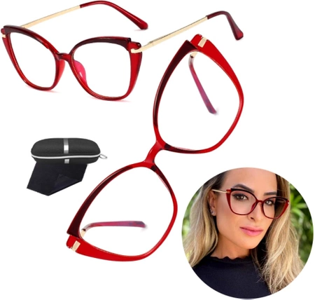Ochelari clari eleganti cu antireflex, rosie pisica