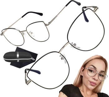 Ochelari de culoare argintii, eleganti cat-eye cu antireflex