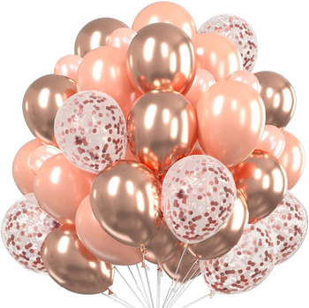 Set de 30 de baloane din aur roz roz cu confetti pentru nunta ziua de nastere