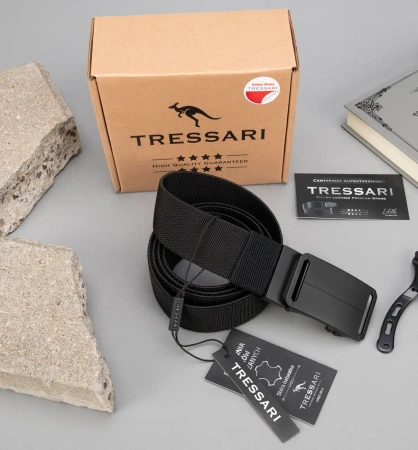 TRESSARI centura elastica cu catarama automata neagra