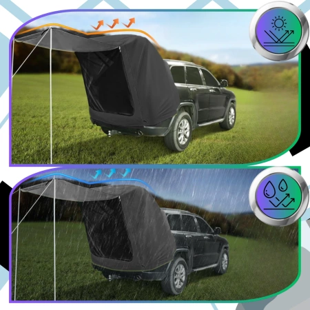 Cort portbagaj auto impermeabil pentru 2 persoane, negru