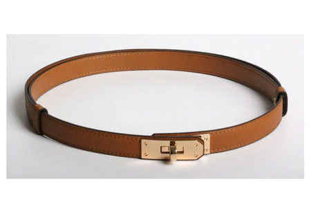 Curea de damă cu talie îngustă cu cataramă aurie, reglabilă