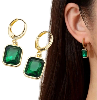 Cercei eleganti din aur cu zircon, otel chirurgical