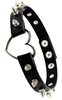 Colier punk, guler din piele, choker, țepi, inimă