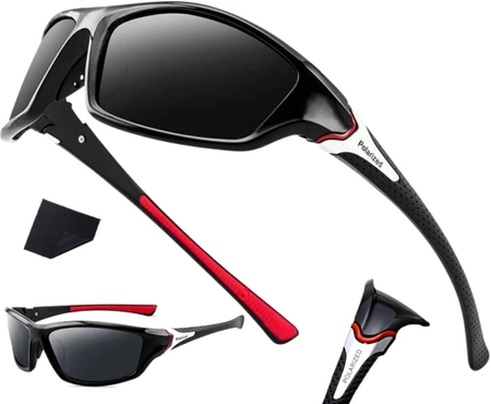 Ochelari de soare polarizați negri pentru bărbați