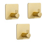 Set de 3 cârlige de perete autoadezive loft gold