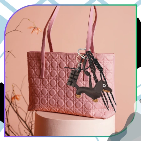 Breloc pentru o pungă de chei, breloc, pandantiv, tabletă de ciocolată, teckel, maro