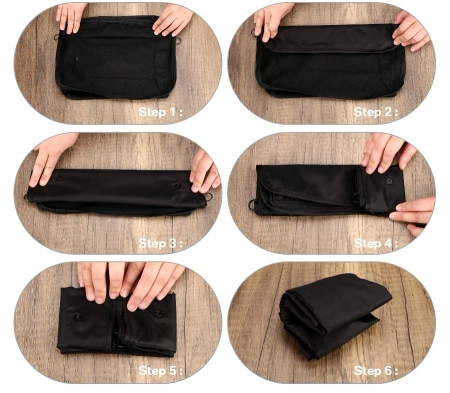 Set de călătorie de 8 organizatoare de valize impermeabile, negru