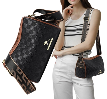 Elegant negru piele femei sac de umăr postbag