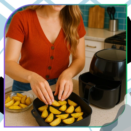 Inserție din silicon pentru friteuză cu aer, tavă de copt reutilizabilă, neagră