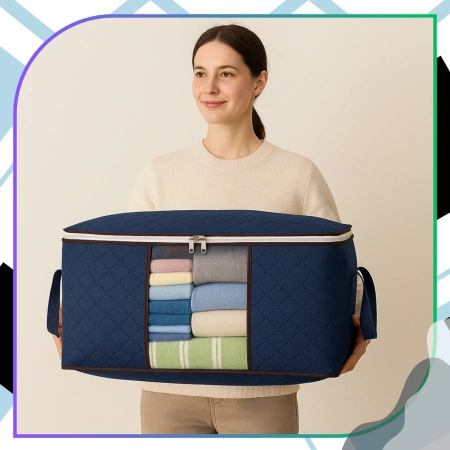 Set organizator 90L cu 3 saci pentru dulapuri, lenjerie de pat, haine, dimensiune mare