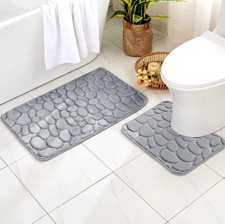 Covoraș de baie absorbant, antiderapant, gri, moale