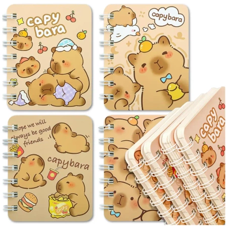 Caiet de buzunar caiet caiet cu spirală capibara set de 4