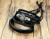 Set brățări punk black rock din piele