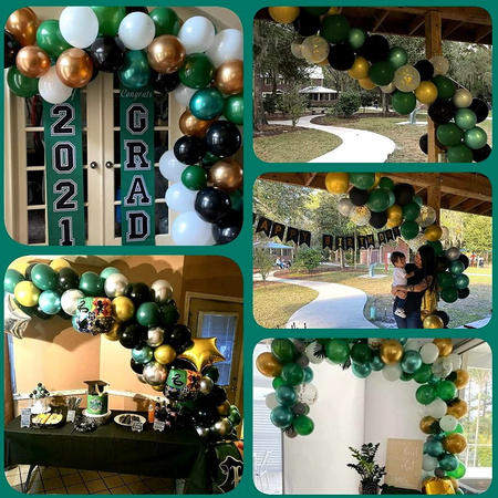 Set de 60 de baloane verzi cu confetti pentru ziua nuntii