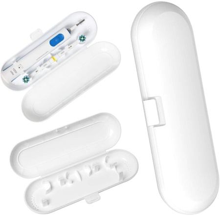 Recipient de călătorie cu husă pentru periuță și pastă de dinți, alb