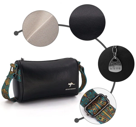 Elegant negru piele geanta de umăr doamnelor postbag
