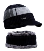 Set de iarna: sapca baseball + cos de fum, tunel izolat barbatesc