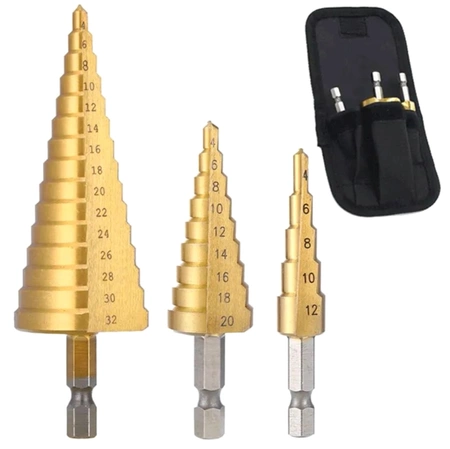Burghie trepte Burghie din oțel de mare viteză set conic de 4-32 mm