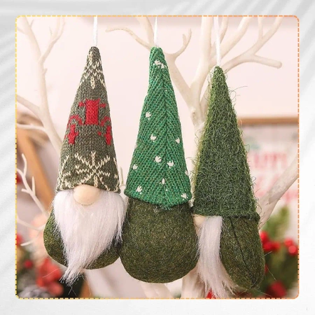 Gnom de Crăciun Moș Crăciun 15 cm Set de agățat Gnome de 3