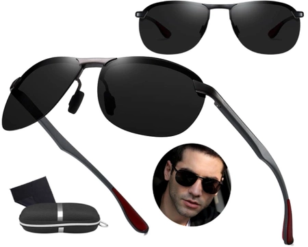 Ochelari de soare polarizați din metal pentru bărbați