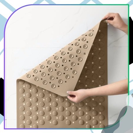 Covoraș de baie antiderapant pentru duș, pentru baie, 69x36 cm, bej, cu masaj