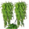 Feriga artificiala set de 2 flori verzi decor suspendat 82 cm