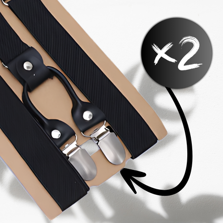 Bretele rezistente pentru pantaloni pentru bărbați de culoare neagră