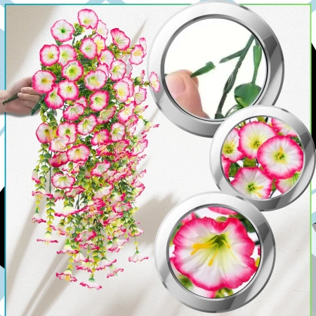 Agățat flori decorative bindweed artificial 3buc ghirlandă roz