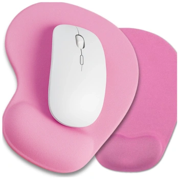 Mouse pad ergonomic roz cu suport antiderapant pentru încheietura mâinii