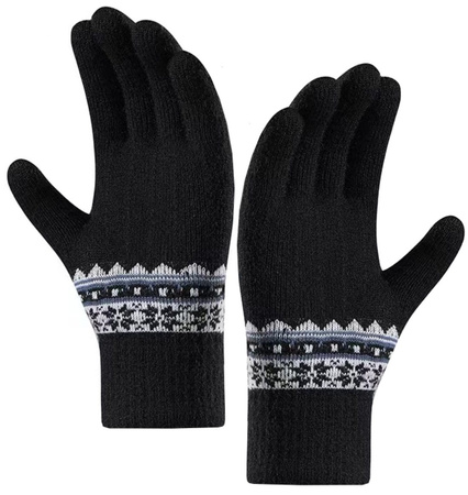 Mănuși de damă cu model nordic, iarnă caldă