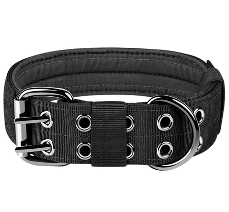 Tactic negru reglabil dublu rând XL guler de câine