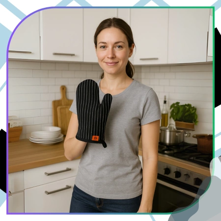 Set mănuși de cuptor și suport pentru oale