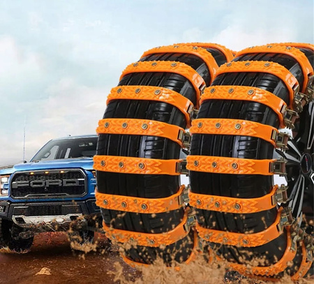 Lanturi de zapada 10 buc, antiderapante pentru 1-4 roti, cu geanta si scule