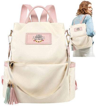 Rucsac urban de dama, rucsac sport cu pompon, incapator