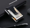 Portofel de metal mini pentru bărbați Husă pentru bărbați Organizator de carduri negru